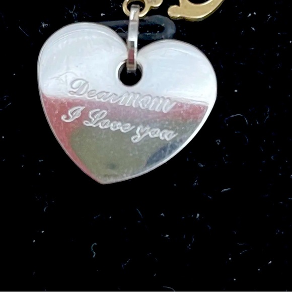 PAGODA Stainless Steel /14k Gold Diamond“Mother Child Heart Pendant NWOT! - Picture 2 of 4